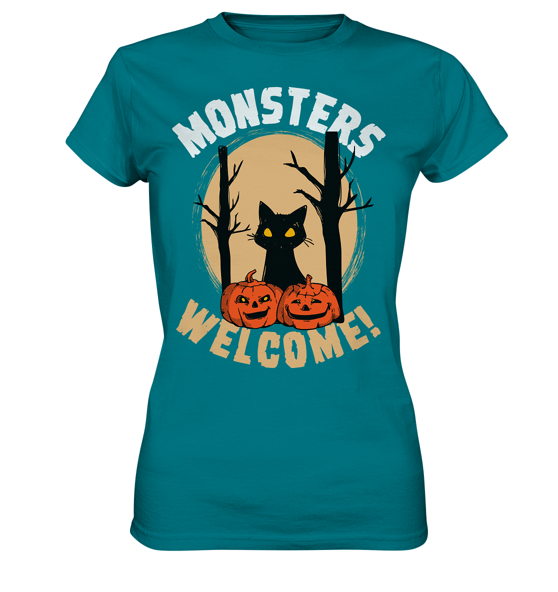 Katze und Kürbis | Halloween - Ladies Premium Shirt