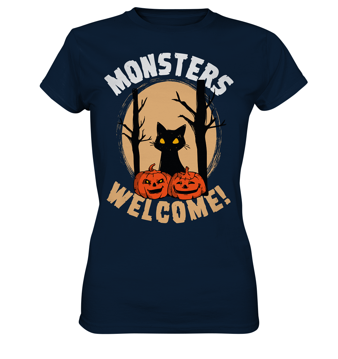 Katze und Kürbis | Halloween - Ladies Premium Shirt