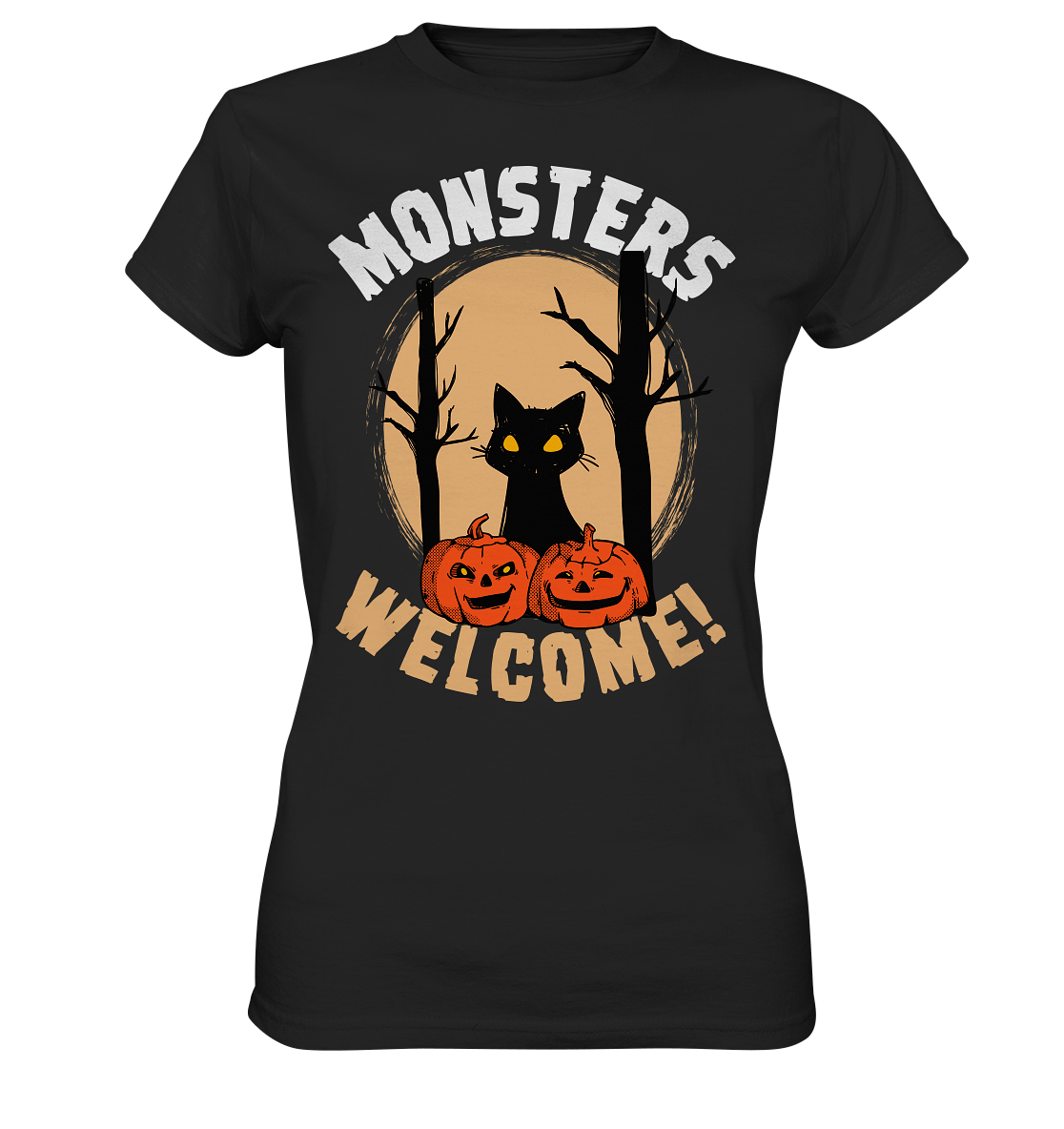 Katze und Kürbis | Halloween - Ladies Premium Shirt
