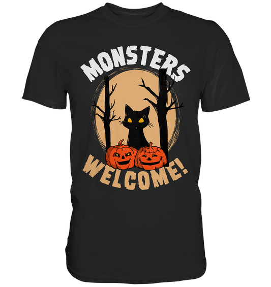 Katze und Kürbis | Halloween - Premium Shirt