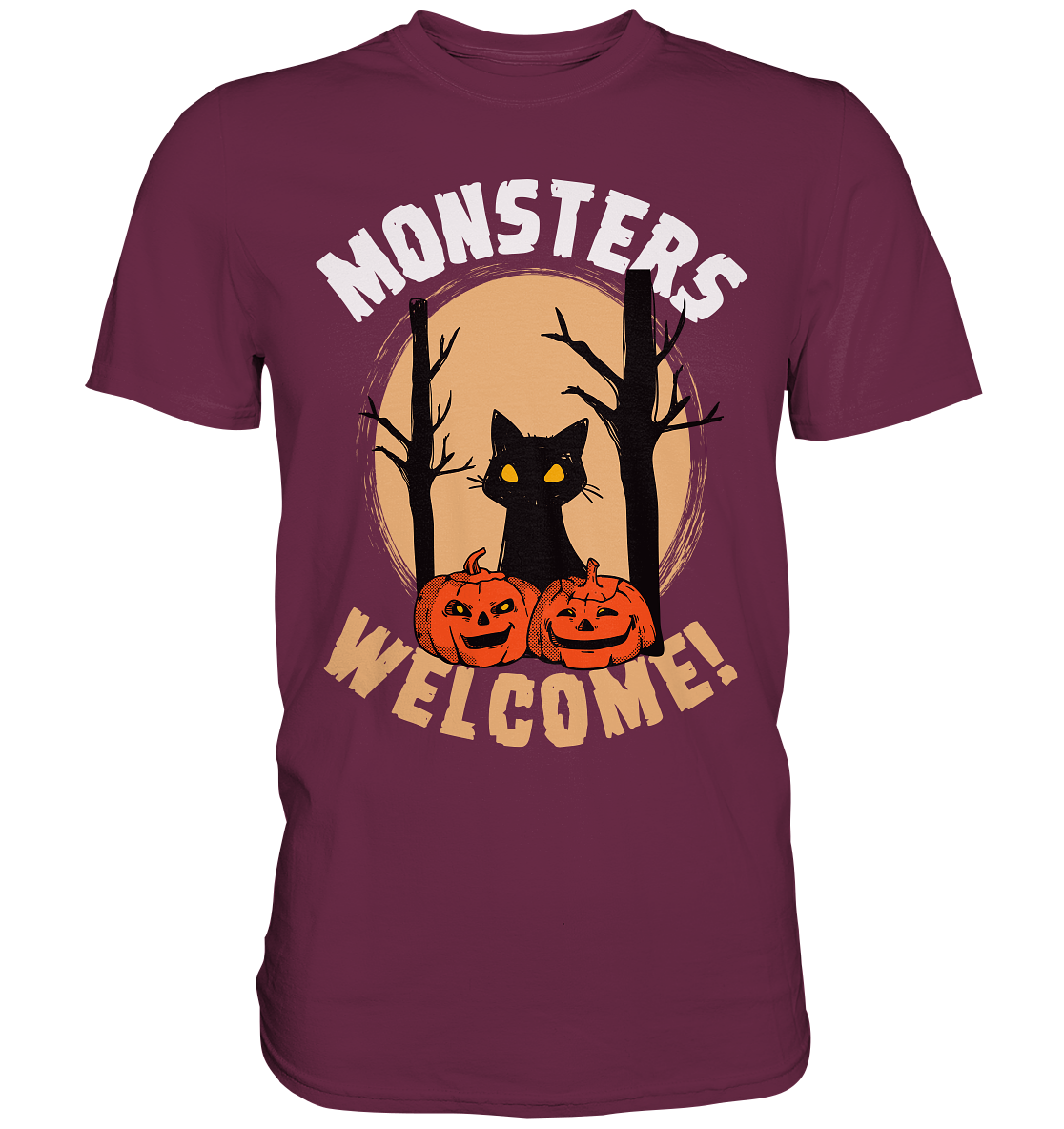 Katze und Kürbis | Halloween - Premium Shirt