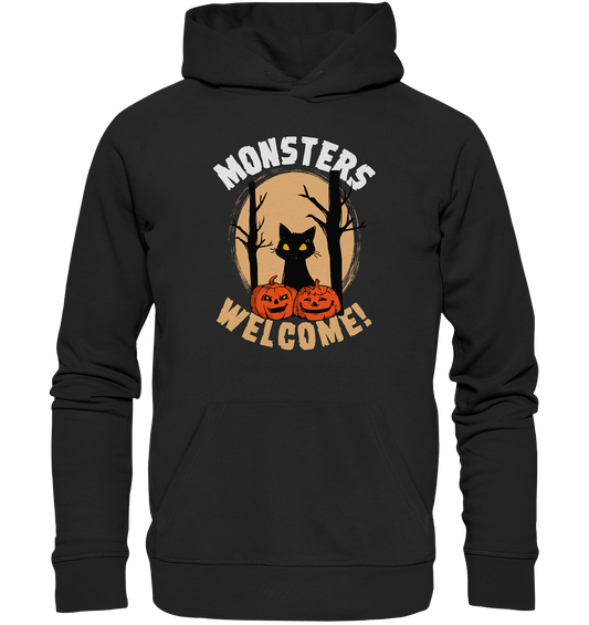 Katze und Kürbis | Halloween - Premium Unisex Hoodie
