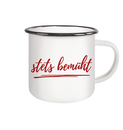 Stets bemüht - Emaille Tasse (Black)
