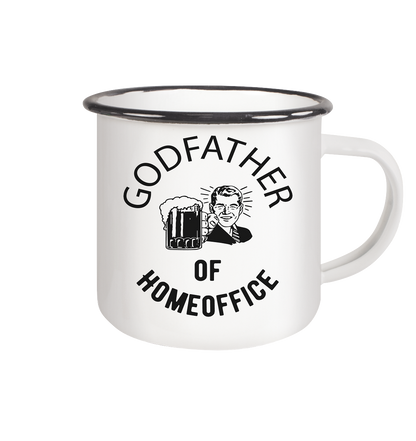 Godfather of Homeoffice - Emaille Tasse (Black)