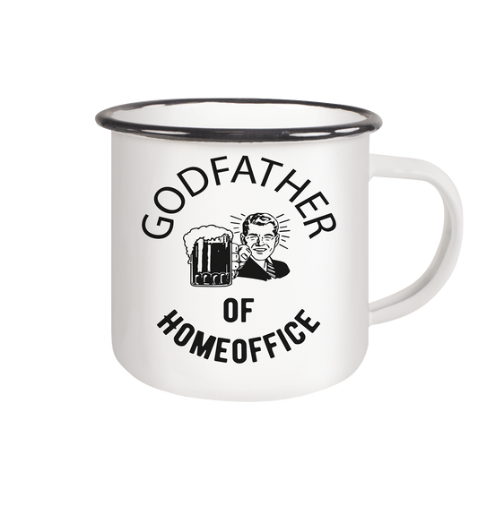 Godfather of Homeoffice - Emaille Tasse (Black)